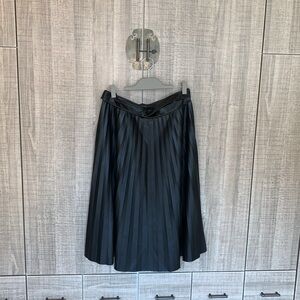 Zara Faux Leather Pleaded Midi Skirt